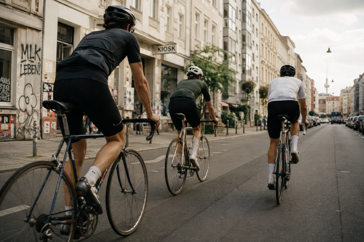 Freunde auf gemeinsamer Radtour mit MoTis RetroRenner Fahrrädern